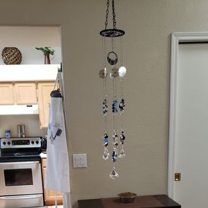 Handcrafted Blue & Purple Mandala 25" Suncatcher